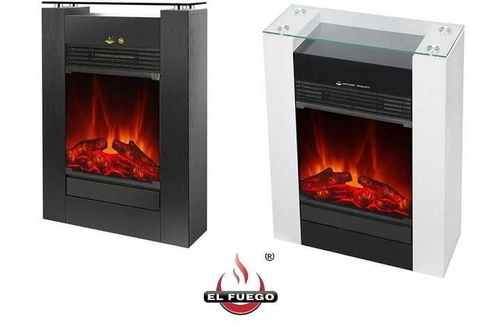 Kominek Elektryczny  EL FUEGO TESSIN 0.9-1.8kW LED z pilotem 2 KOLORY!