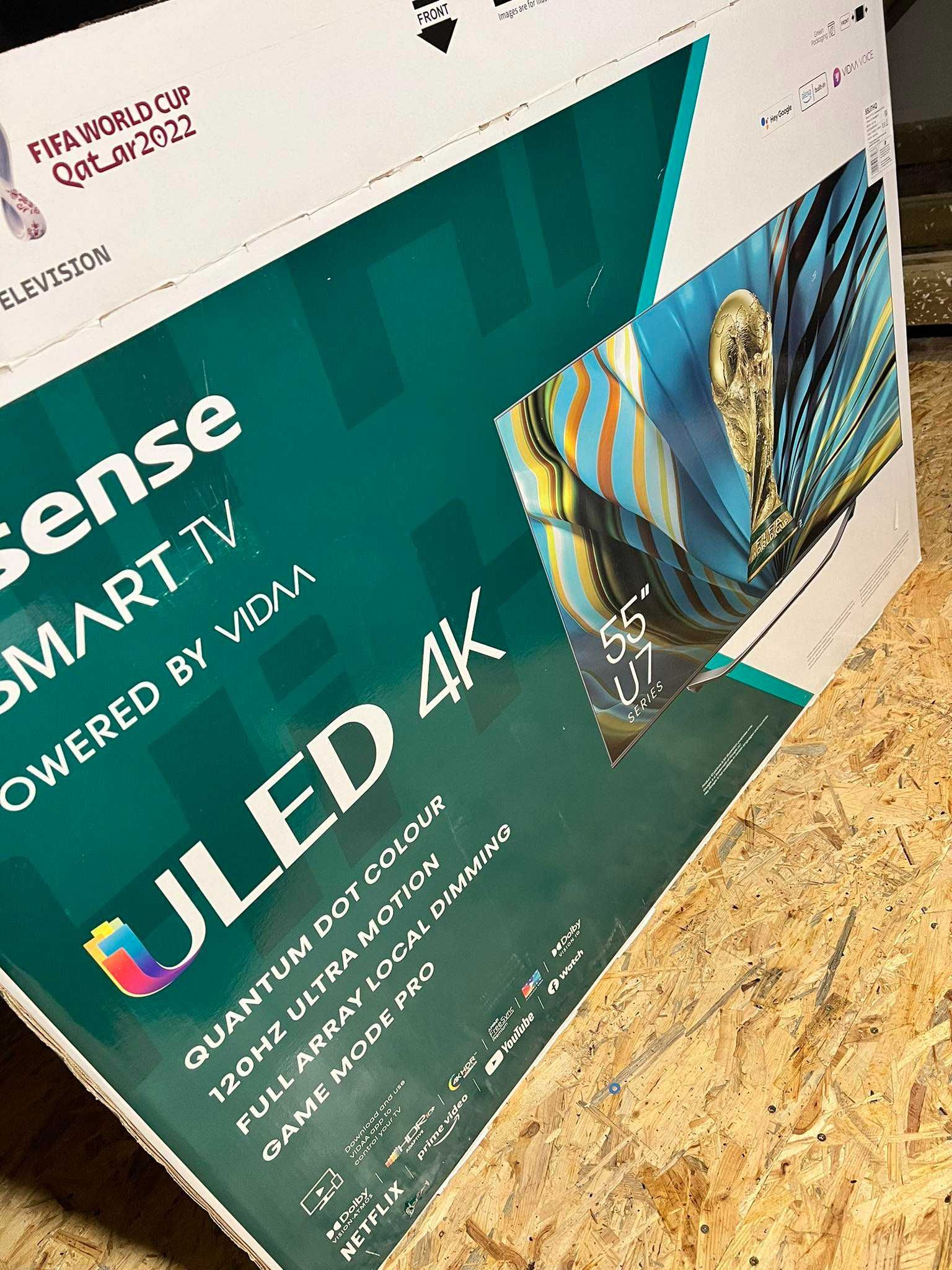 Telewizor Hisense 55" 55U7HQ - NOWY (uszkodzona matryca)