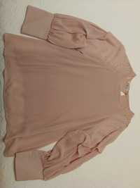 Blusa rosa com strass mangas