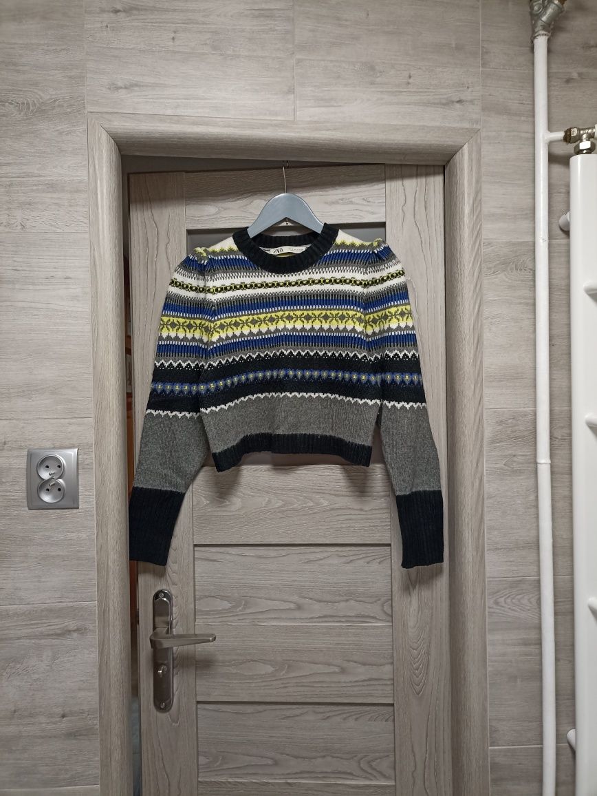 Sweter wzór bufki poszukiwany modny must have hit wełna Zara