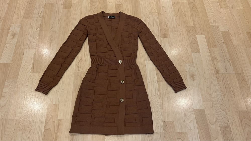 Elisabetta Franchi dzianinowa logowana sukienka oryginalna XS S