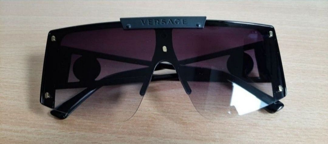 VERSACE okulary przeciwsłoneczne męskie unisex czarne, duże szkła