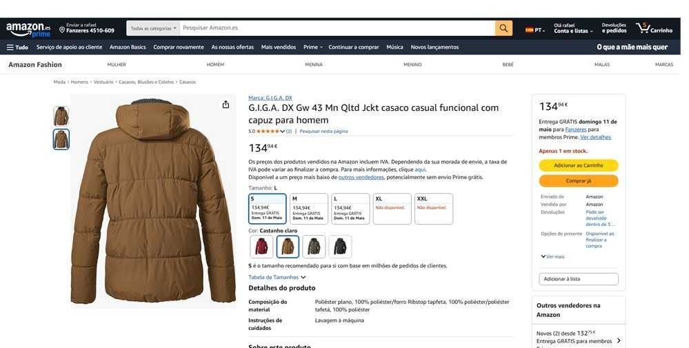 G.I.G.A. casaco casual com capuz Tam: S (1581)