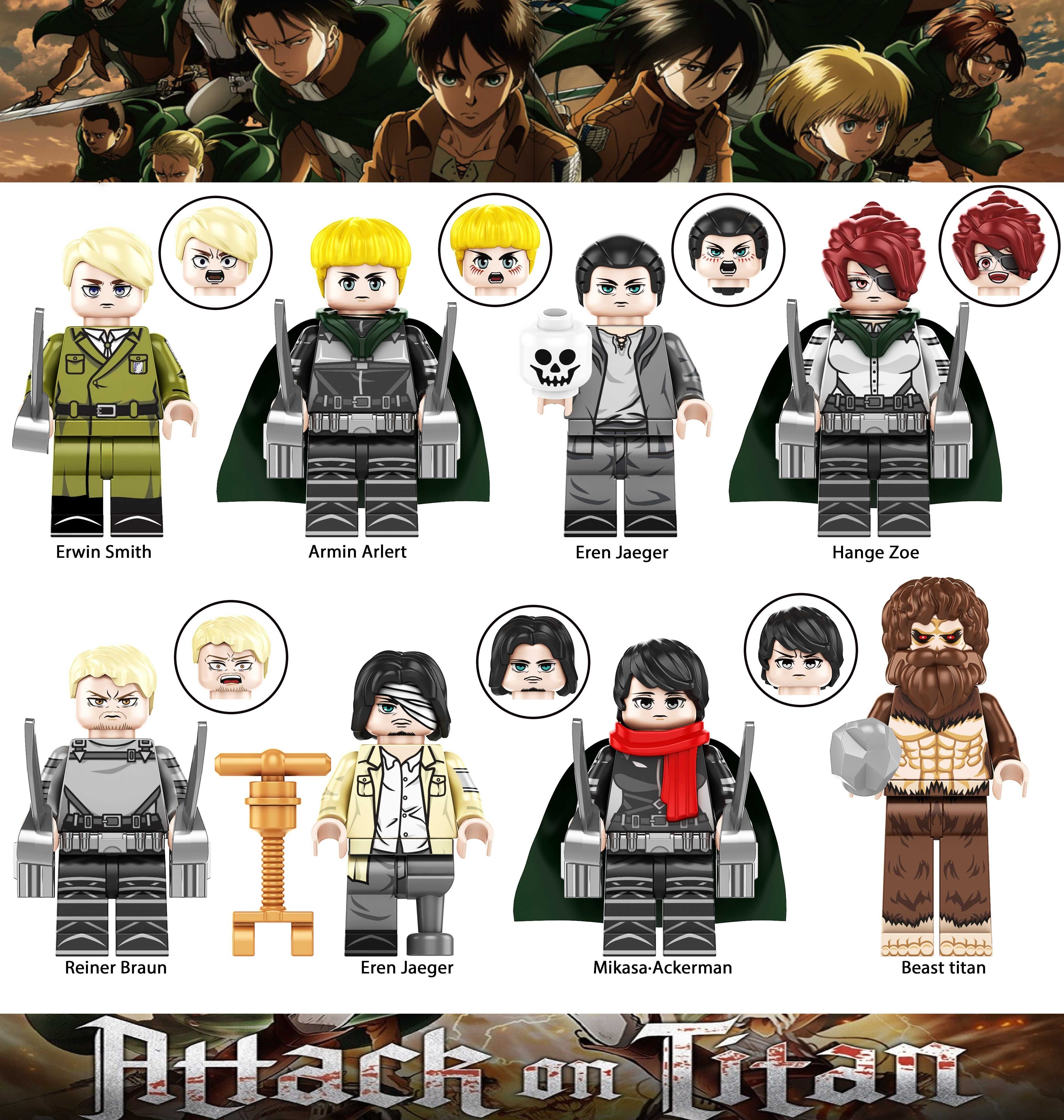 Bonecos minifiguras Attack on Titan nº3 (compatíveis com Lego)