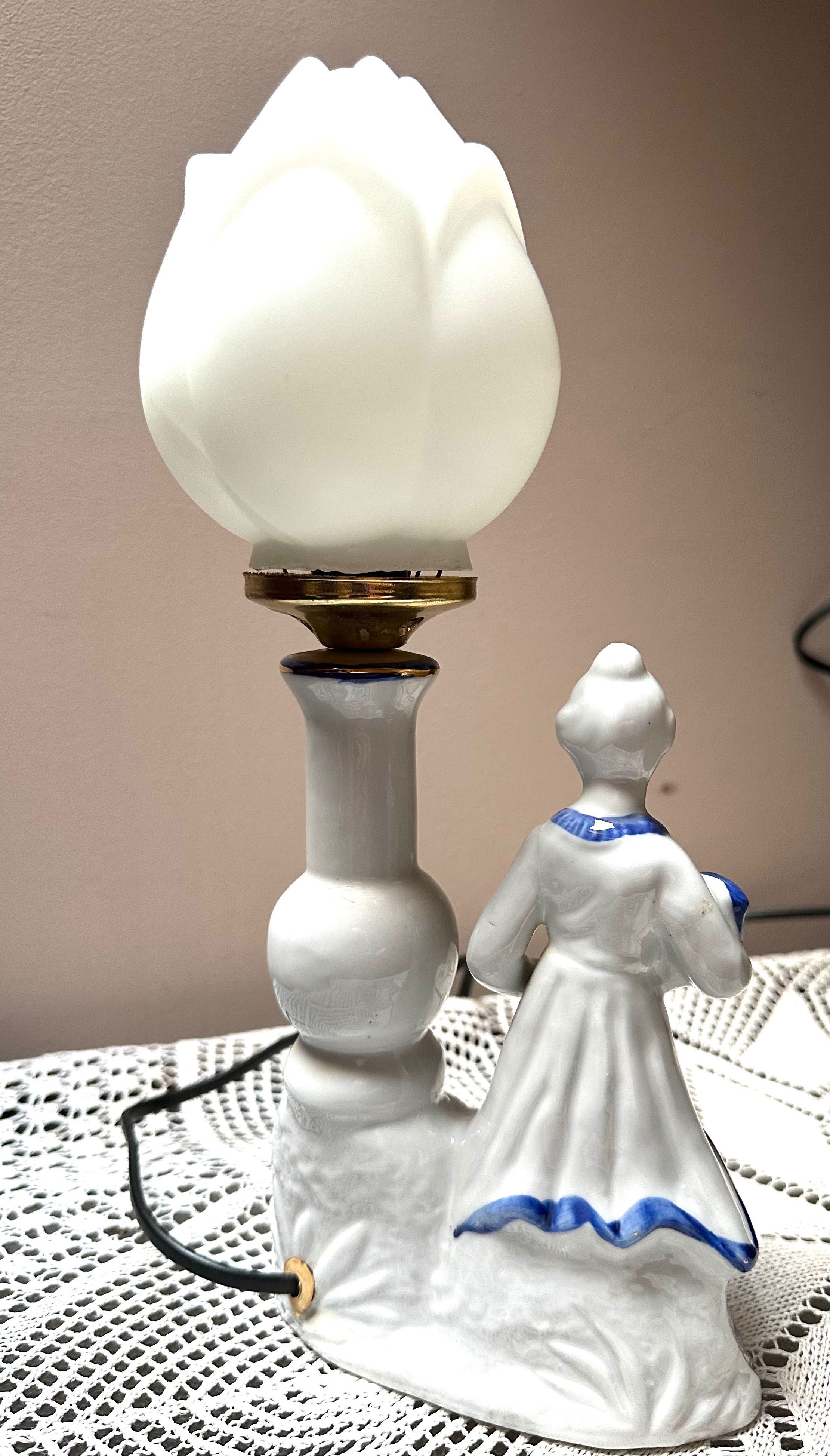 Porcelanowa lampka figurka Vintage Niemcy lata 70-te