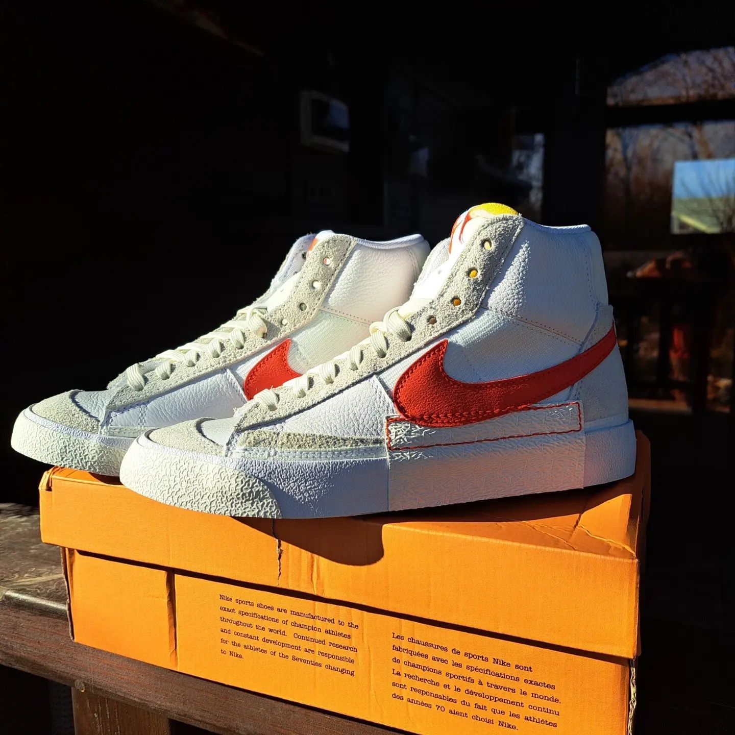 Оригинал Nike Blazer mid '77 pro club trainers in white and red