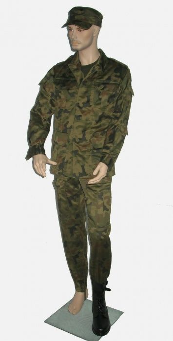 Mundur wojskowy wz 93 i 2010 oraz mundury w kolorze czarnym.