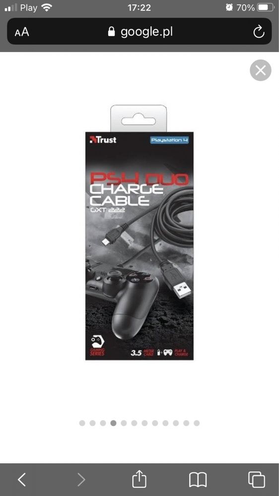 Kabel TRUST do ładowania 2x padów Ps4 USB