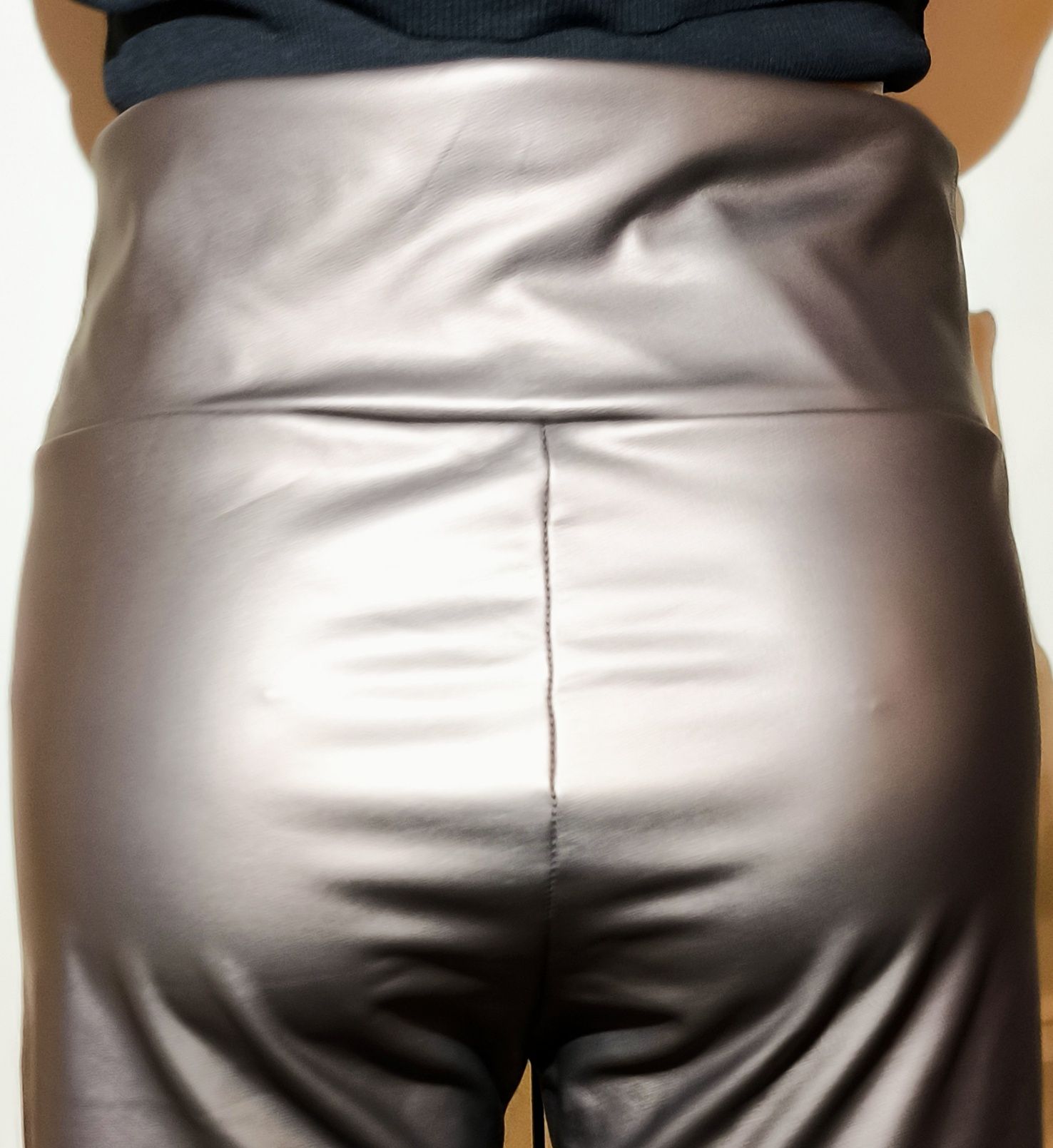 Nowe woskowane ocieplane Legginsy w kolorze kawy - złotego brązu 40/42