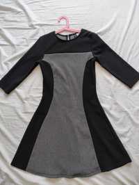 Sukienka czarno-szara H&M 36