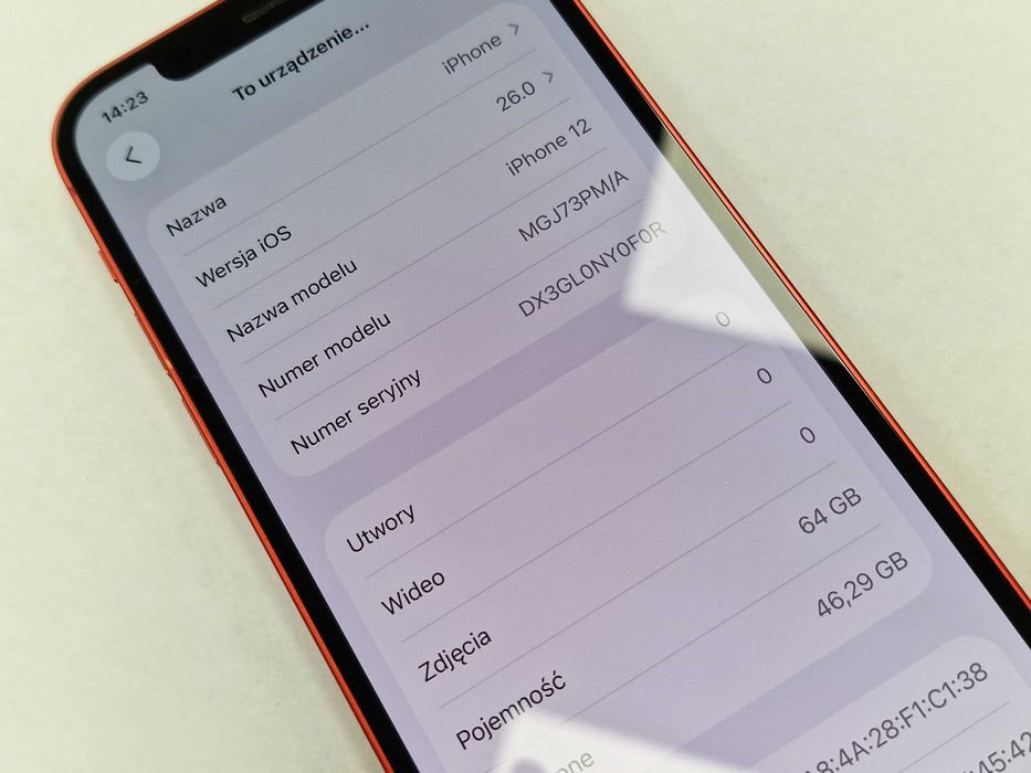 Iphone 12 64GB/ Red/ Bat 81%/ Grade A- / Gwarancja + ładowarka