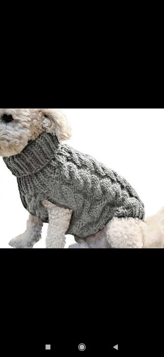 Nowy sweter dla psa szary zimowy sweterek ubranko zimowe s/m