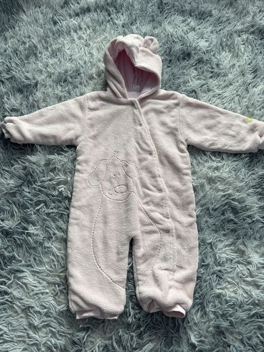 Cieplutki pajacyk dla dziewczynki na 80 cm