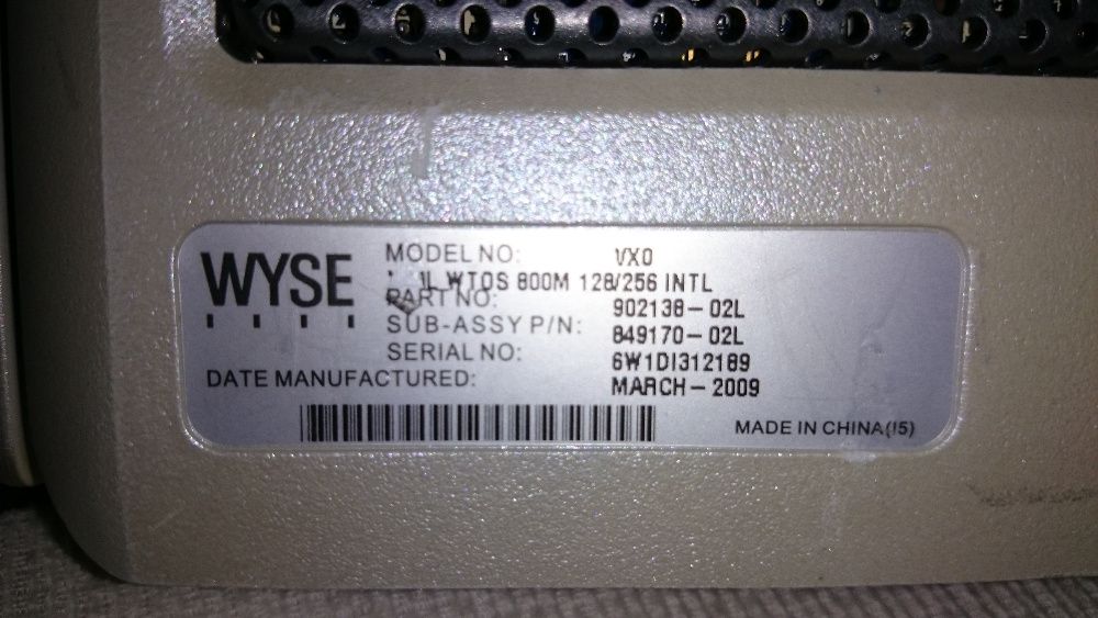 Terminal WYSE V10L WYTOS 800 128/256INTL