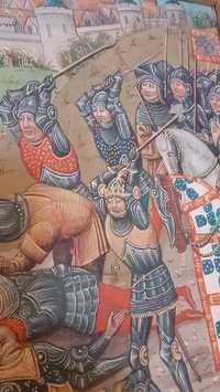 Quadro Monarquia Medieval Batalha de Aljubarrota 46 cm x 27 cm