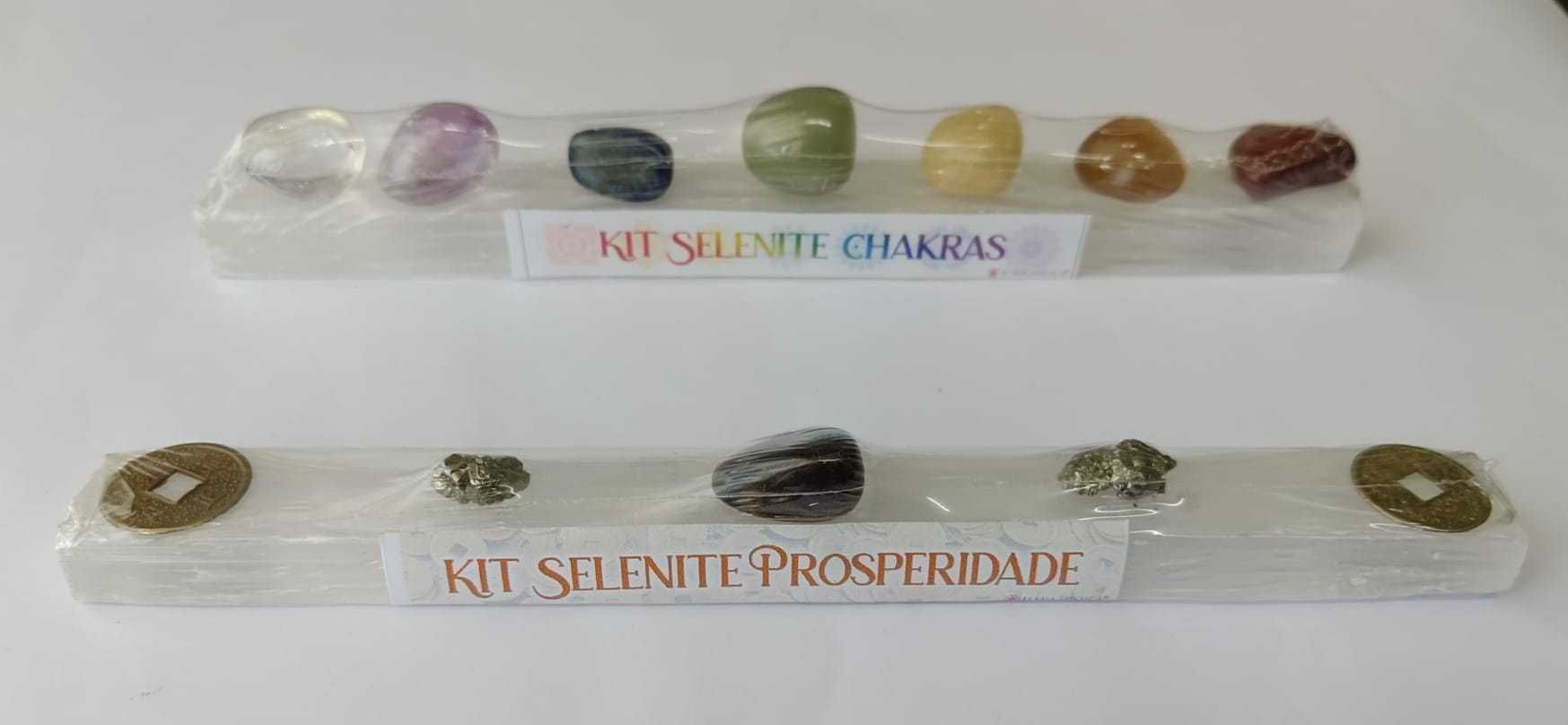 Kit Selenite Espiritual Chakras Prosperidade Saúde Escudo Protetor