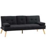 Sofá Cama 3 Lugares com 2 Suportes para Copos 181x77x78 cm