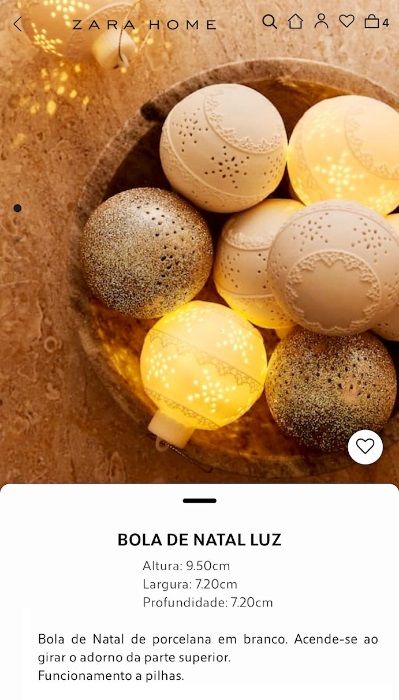 Bolas de Natal  Com Luz Zara Home