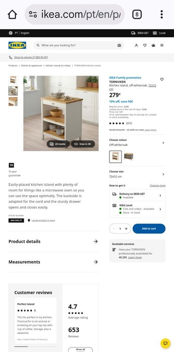 Móvel de apoio de cozinha