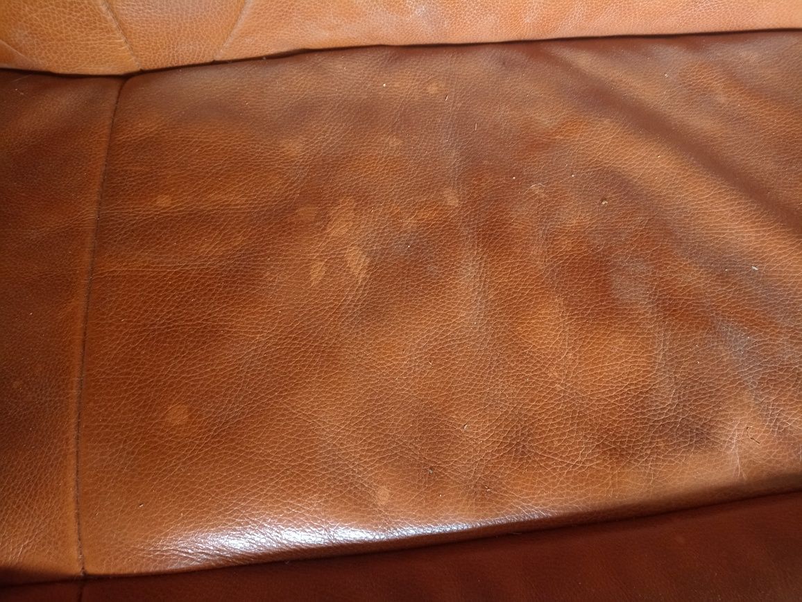 Wypoczynek Bawaria skóra dąb kanapa + 2 fotele