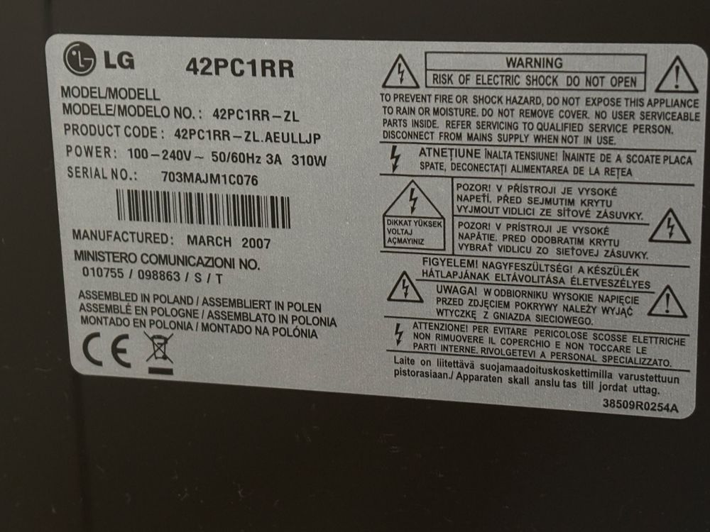 Tv plasma LG  42 polegadas