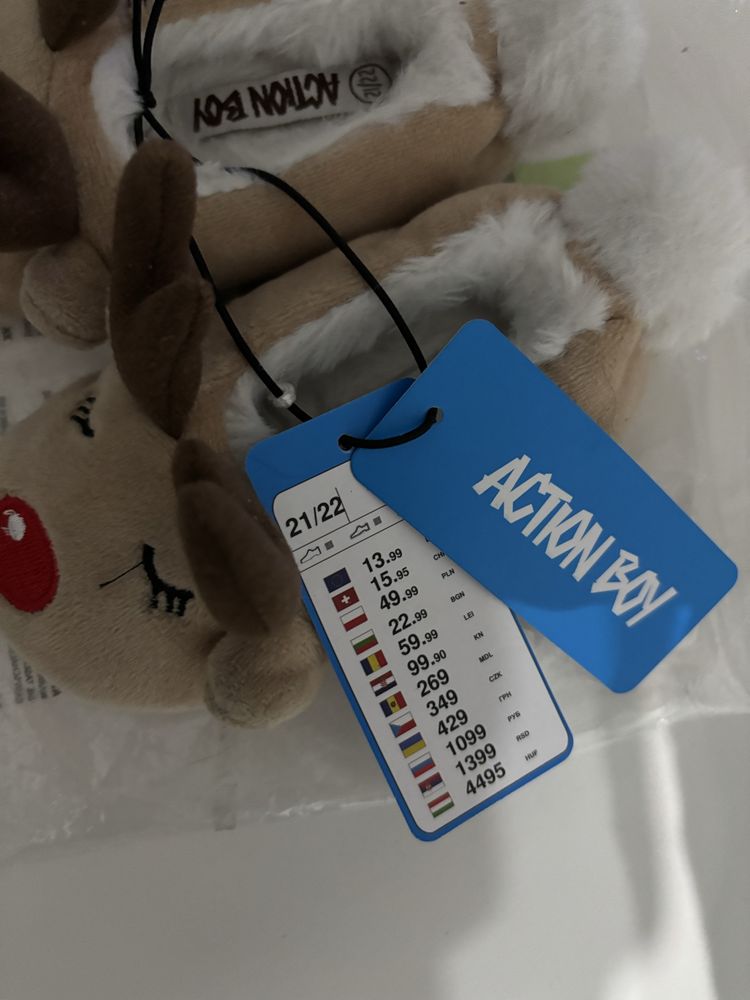 Kapcie dziecięce bamboszki świąteczne renifery 21 / 22