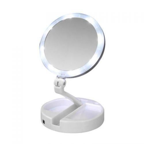 Дзеркало косметичне FOLD AWAY LED 10x zoom 12v 1A Білий