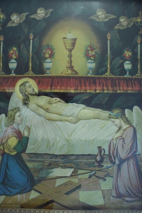 oleodruk Pan Jezus złożony w grobie