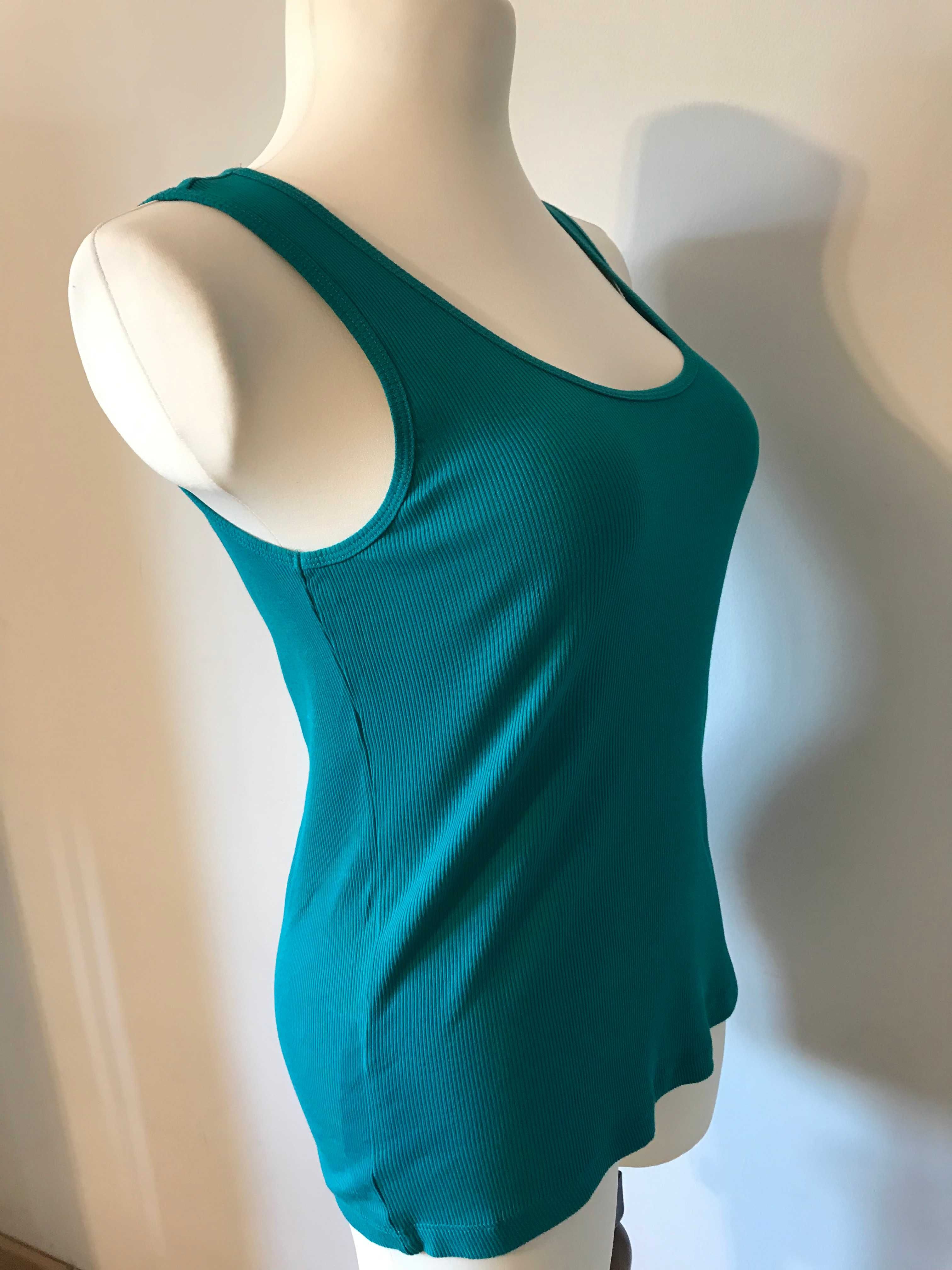 Morski zielona bluzka na ramiączkach r. 48 tank top turkusowy top