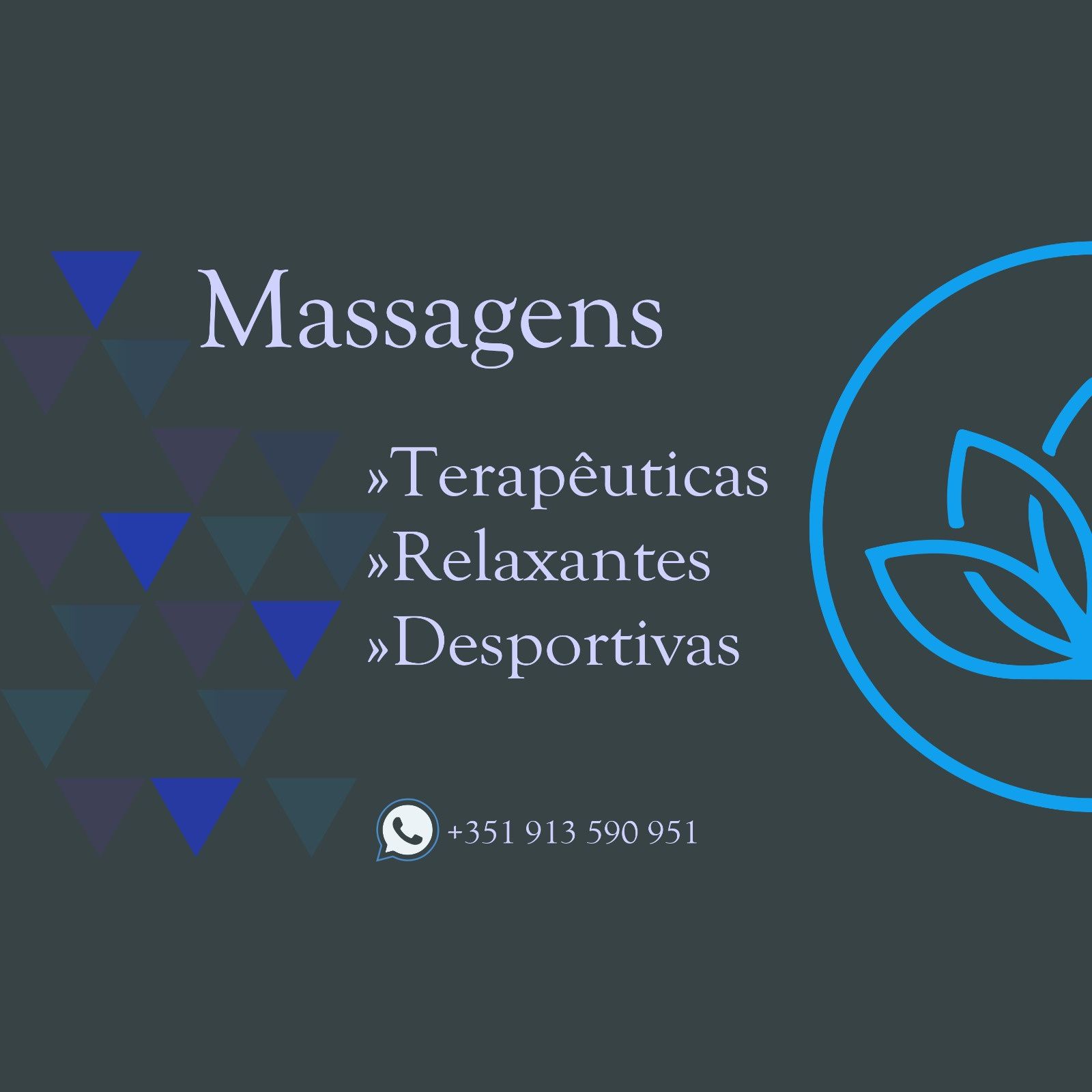 Massagem Terapêutica, Relaxante ou Desportiva - Masculino e Feminino