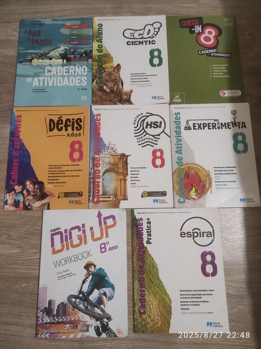 Cadernos de Atividade para 8 ano como novos
