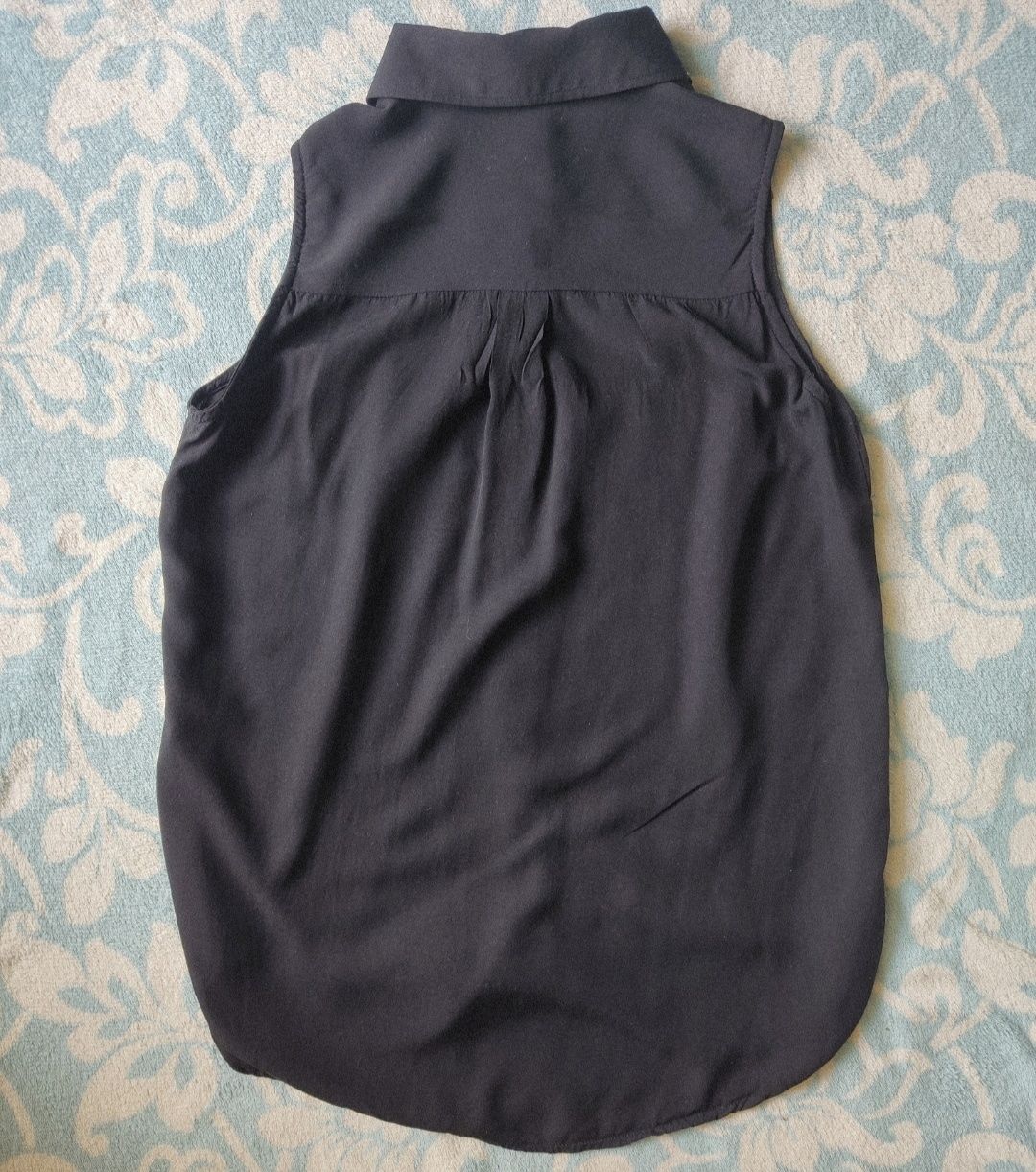 Czarna koszula elegancka bez rękawów XS/34