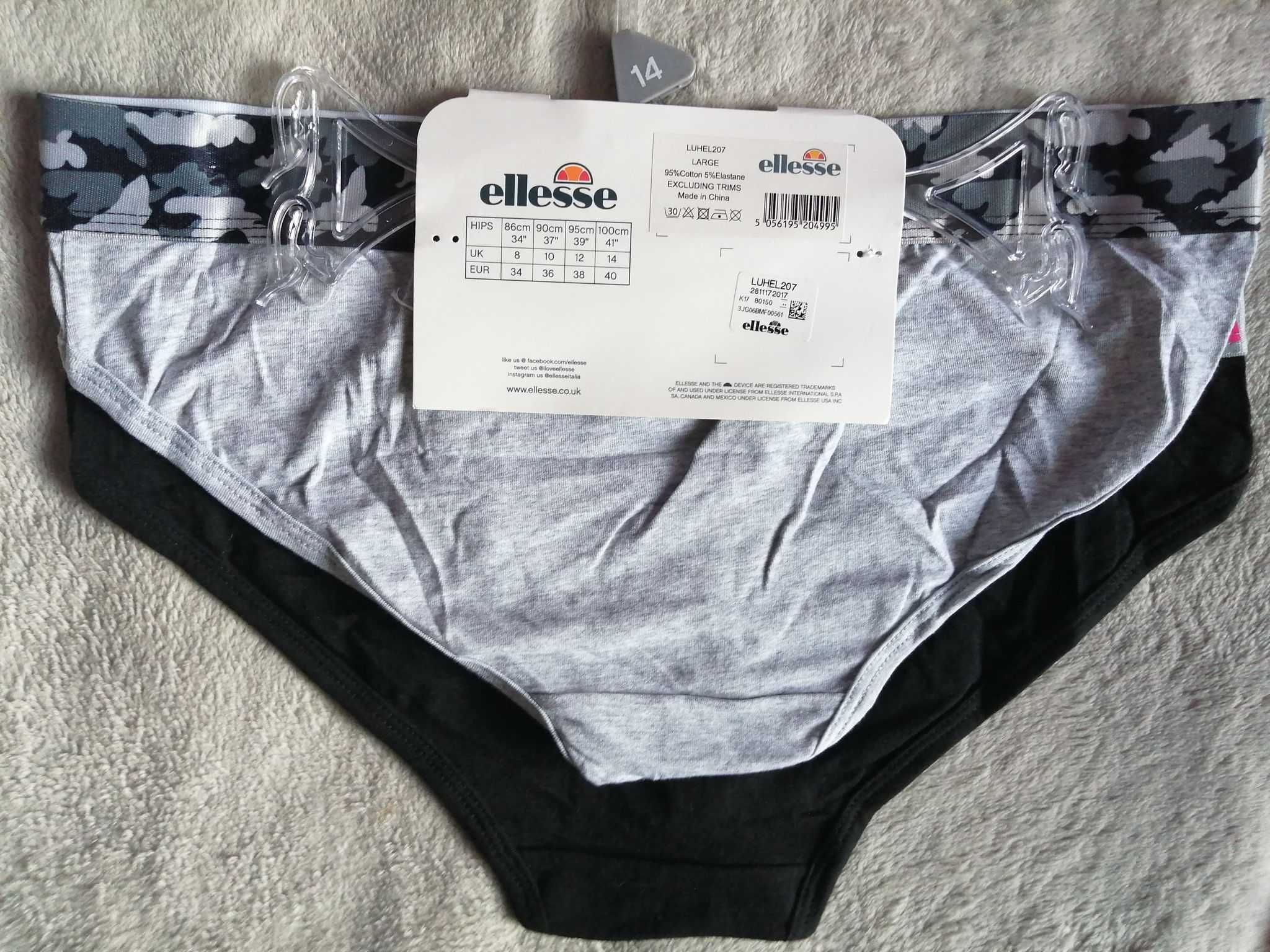 ELLESSE 2 Pack Short 2 x Figi Nowe Majtki Damskie E 42 Oryginalne 100%