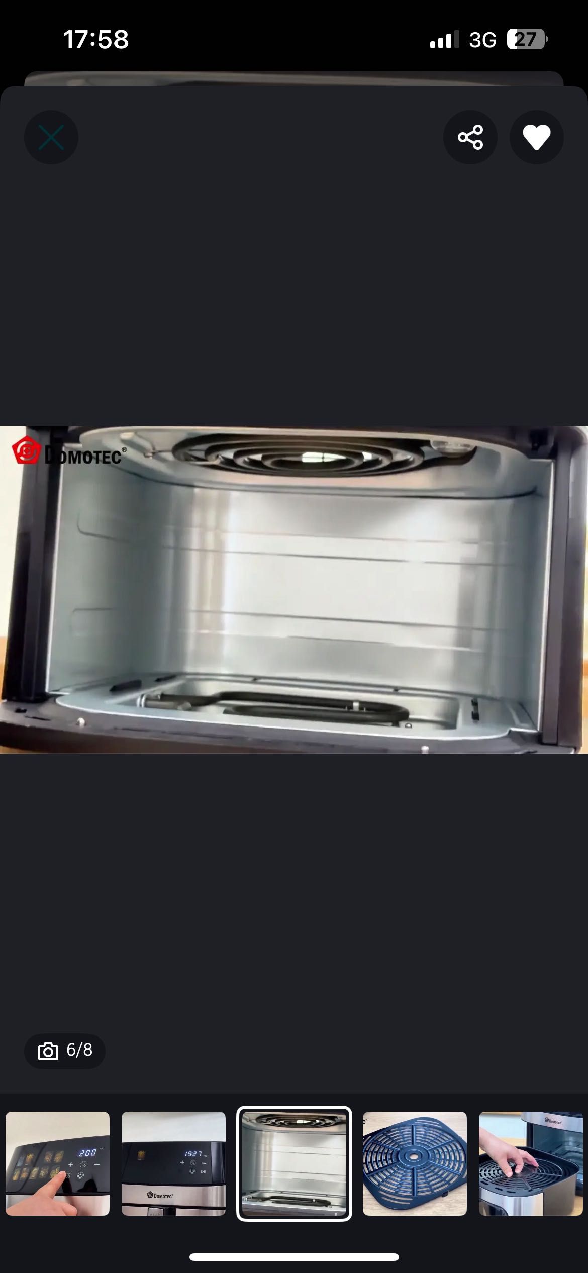 Мультипіч DOMOTEC MS-3222 2800W, аерогриль,аерофритюрниця