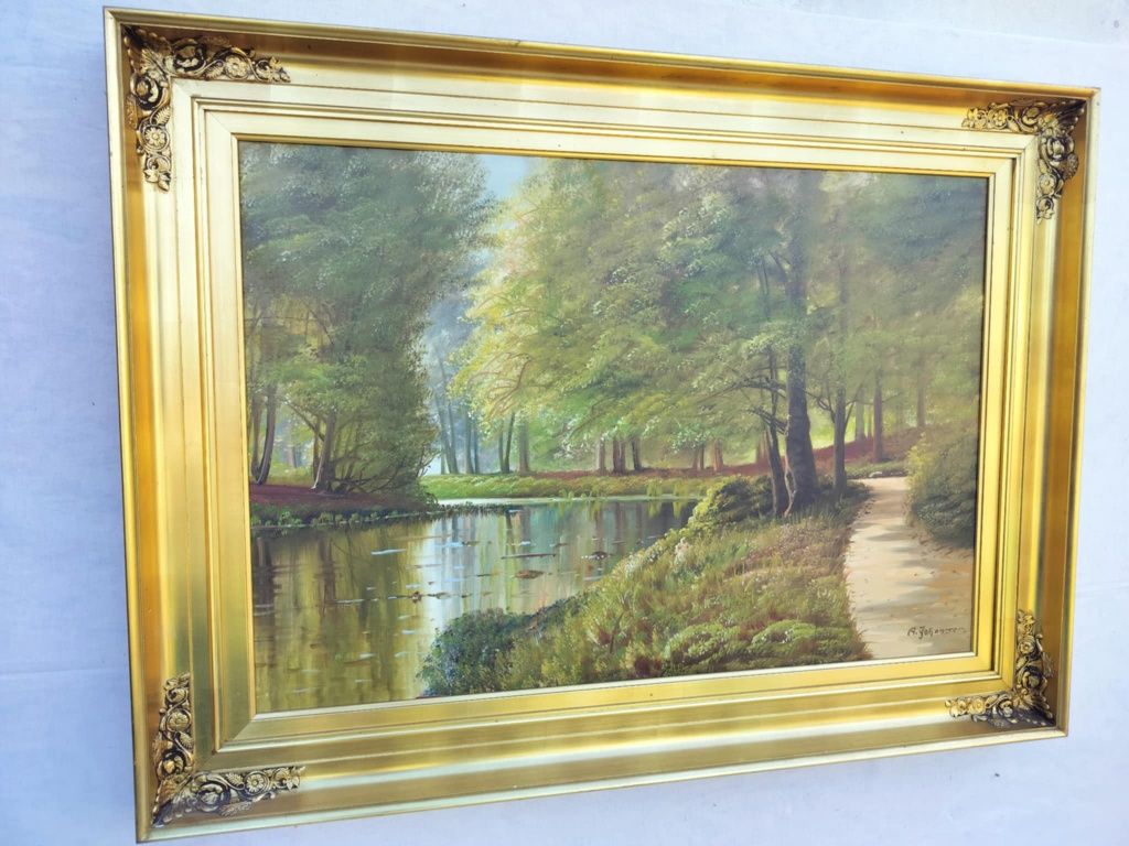 Stary obraz na płótnie AXEL JOHANSEN 1878 - 1938