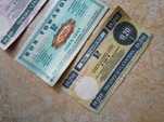 Trzy Bony towarowe z epoki PRL