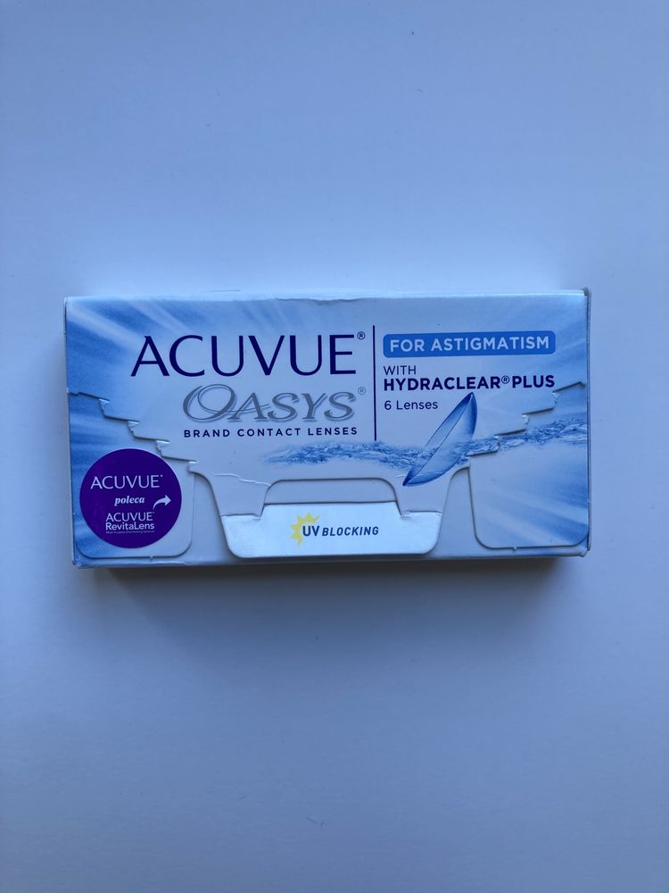 Soczewki Acuvue Oasys dwutygodniowe sfera -0,25; cylinder -0,75, oś 10