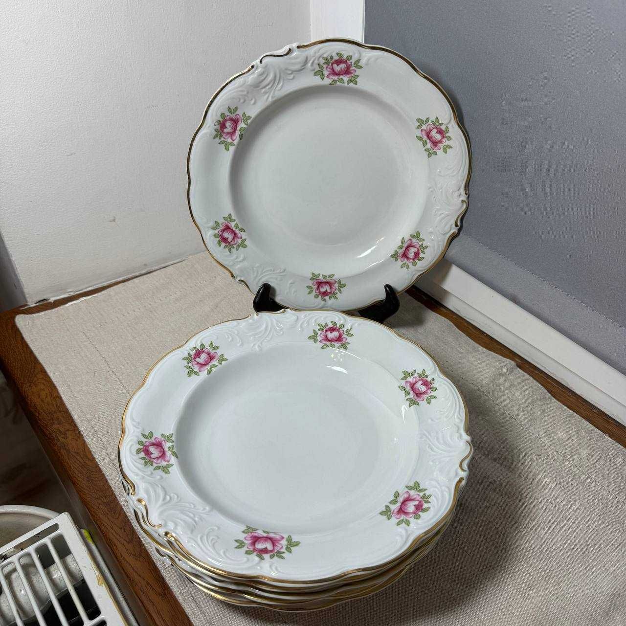 Talerze obiadowe Porcelana Wałbrzych Fryderyka Różyczki PRL