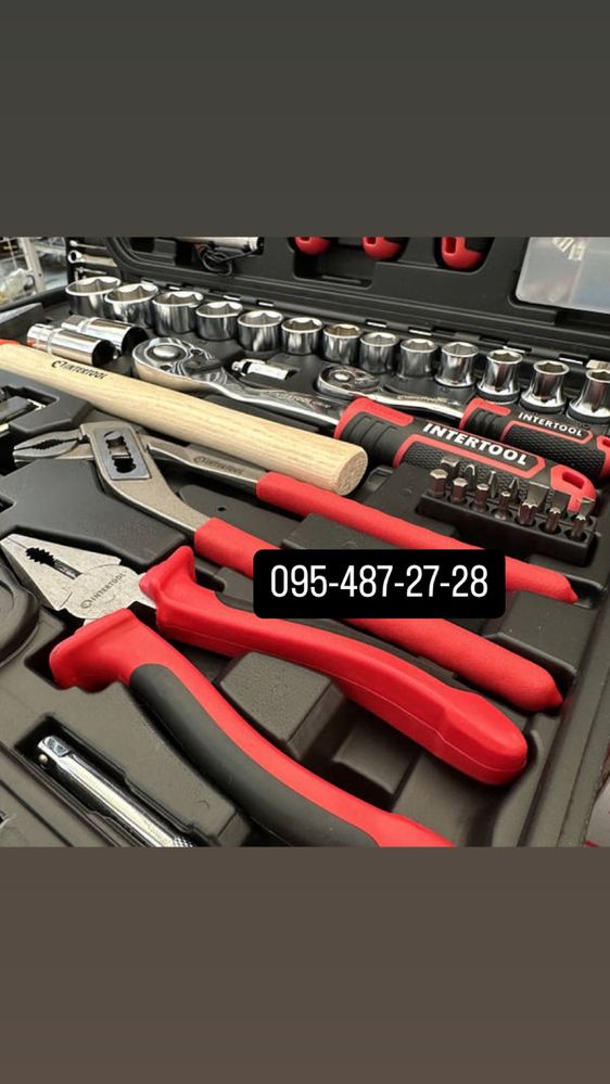 Набір інструментів на 100 од. INTERTOOL ET-8100 серия STORM Cr-V
