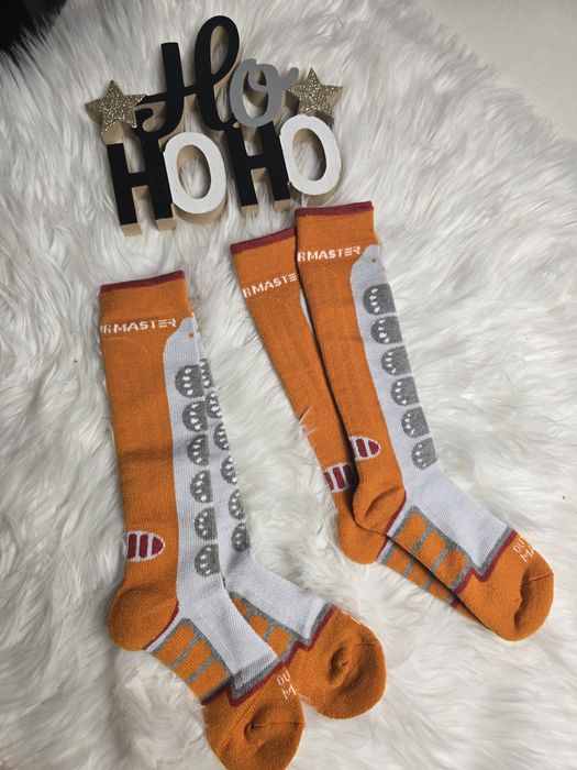 Długie skarpety zimowe podkolanówki na snieg termiczne merino  31 - 35