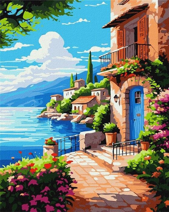 Malowanie po numerach - Spokój przy falach 40x50cm Ideyka pudełko,