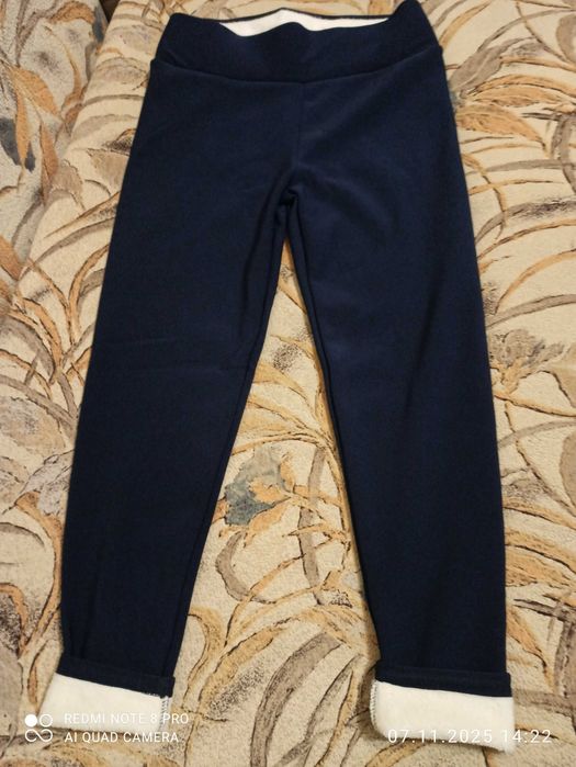 Жіночі зимові легінси на флісі р. XXL темно-синього кольору