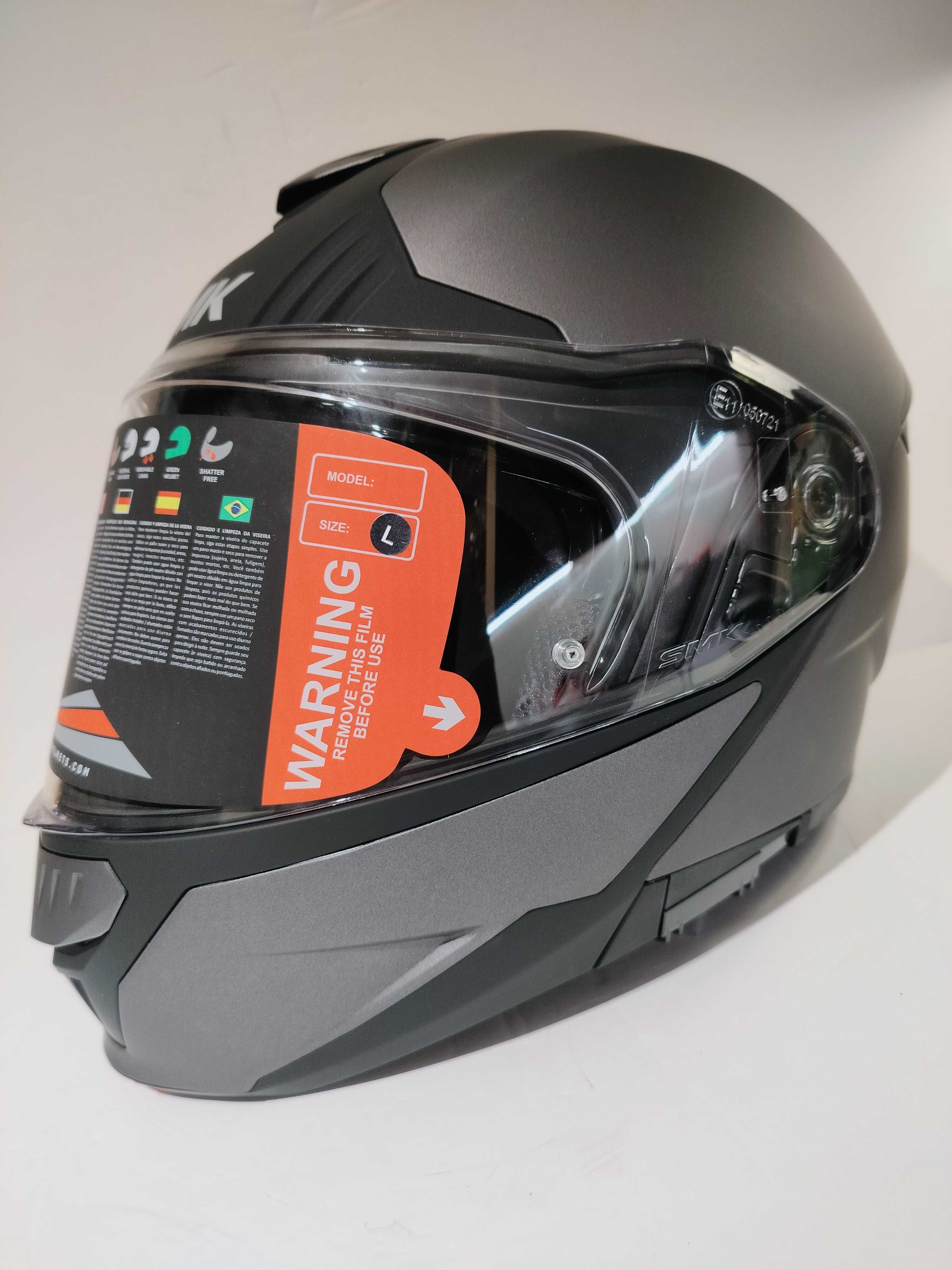 Capacete SMK modular dupla homologação P/J mota scooter novo