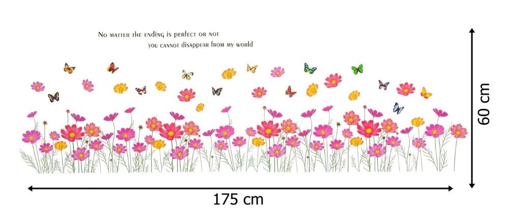 Naklejka na ścianę Kwiaty Motyle WS-0220