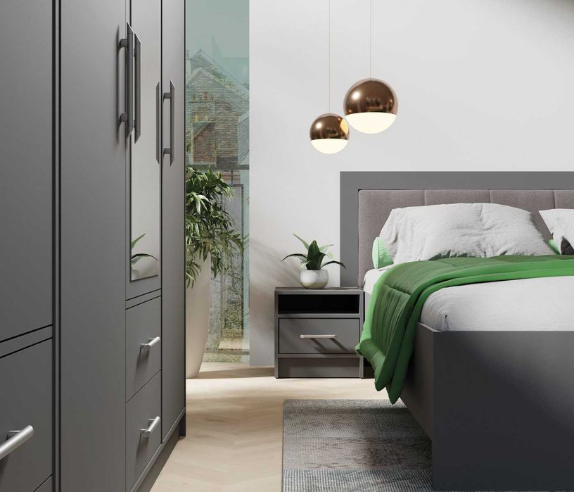 meble szafa 100cm dwudrzwiowa wysoka 230 Dąb Artisan kaszmir Szara HIT