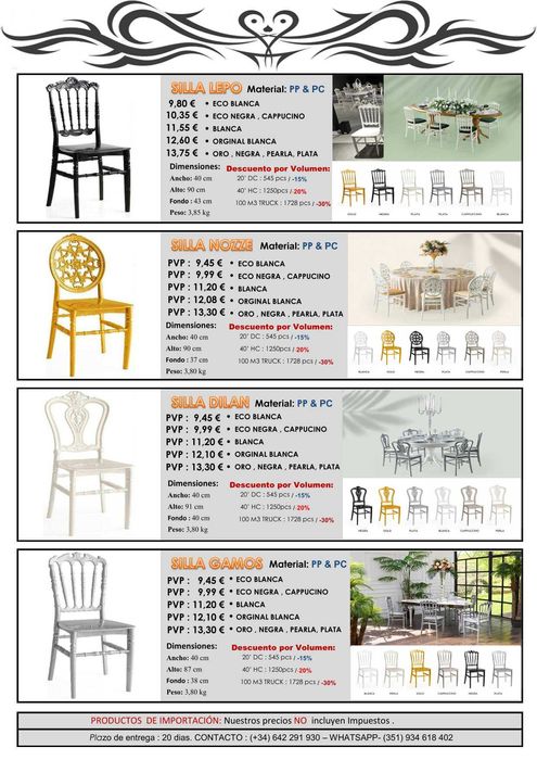 Cadeiras para eventos