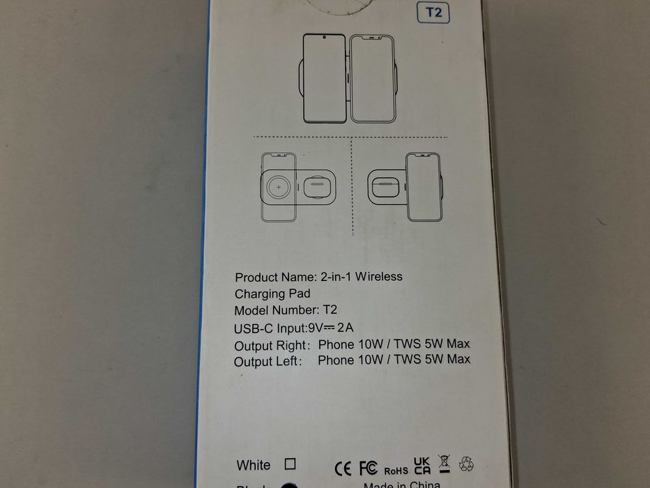 N044 Ładowarka Indukcyjna JOYGEEK 2w1 Pad T2 2x10W/5W Qi
