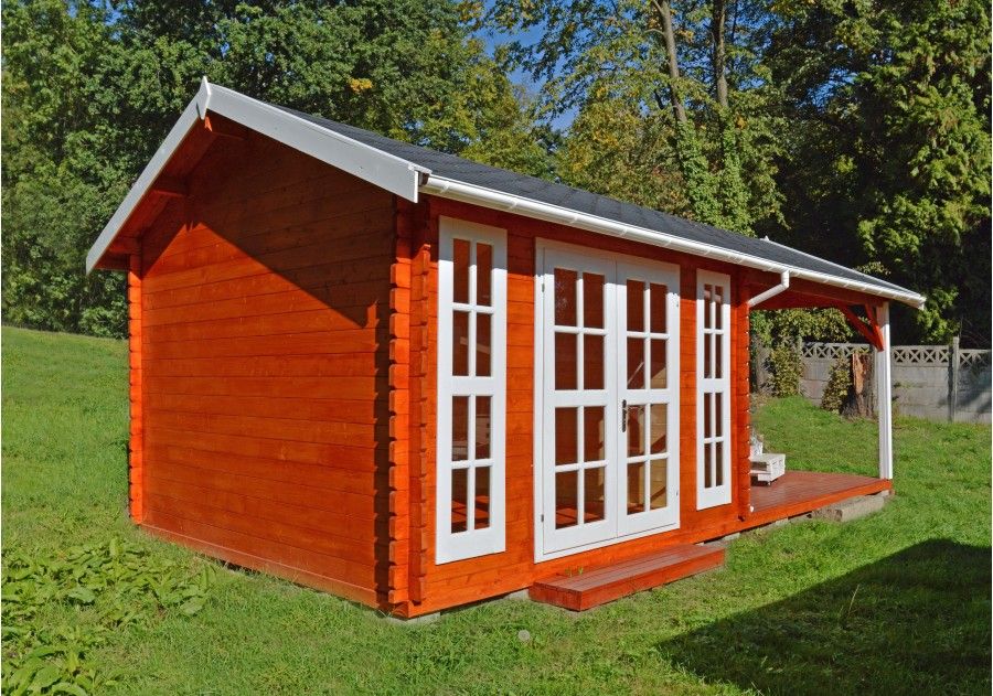 Domek letniskowy ogrodowy drewniany z balika duży taras 3.8x3.8m