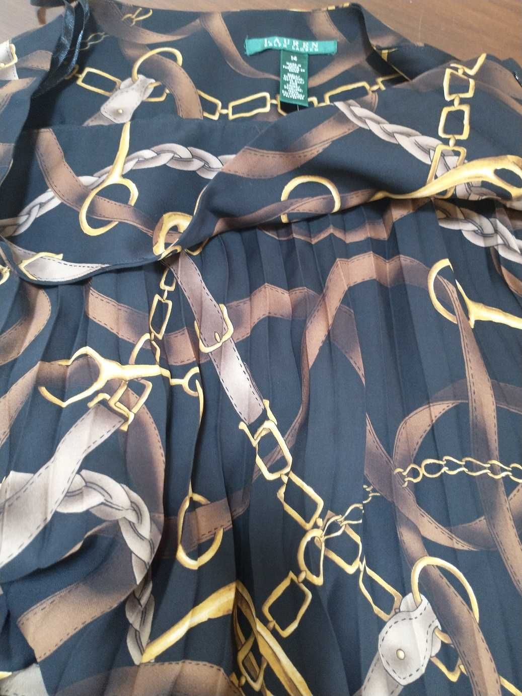 Przepiękna spódnica Ralph Lauren plisowana 100% jedwab - nowa! (US 14)