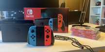 Nintendo Switch v2 + 5 jogos + estojo